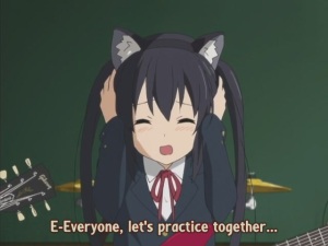 Azunyan tries so hard to lighten up the atmosphere.  Sa-wan has taught you well...
